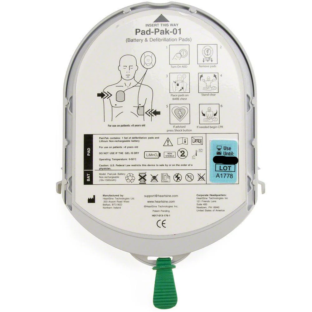 Stryker Adult AED Electrode Pads Battery Pack