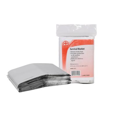 Mylar Survival Blanket, 213 x 132cm, 12/Pack