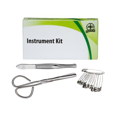 Instrument Kit: Scissors/Forceps/12 Assorted Safety Pins